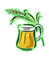 logo of beer mug and grain